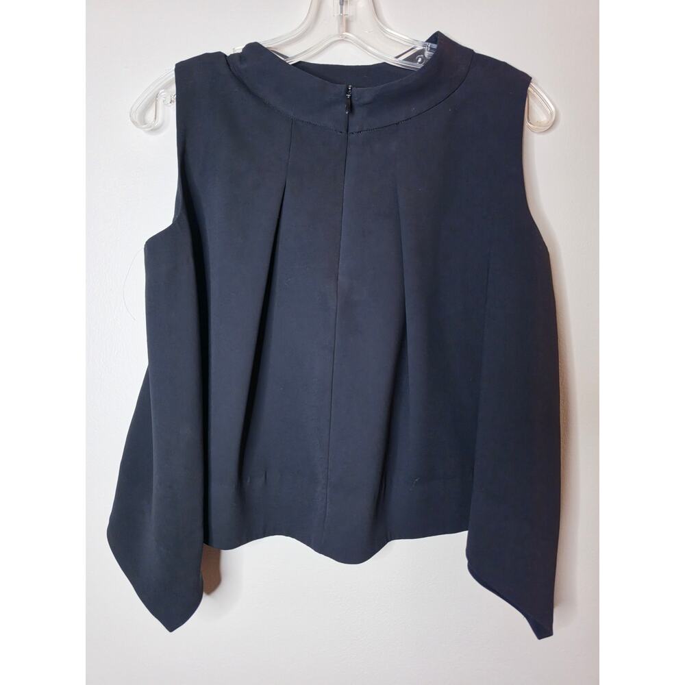 Veronika Maine Black Asymmetric Sleeveless Top 8 Japanese Fabric Avant Garde